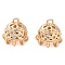 Brass Micro Pave Clear Cubic Zirconia Pendants, Bead Cap Bails, Cadmium Free & Nickel Free & Lead Free, Real 18K Gold Plated, 10.5x11x11mm, Hole: 1.4mm