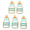Alloy Enamel Pendants, Bottle with Word Milk, Light Gold, Colorful, 27x13x1mm, Hole: 2mm