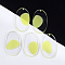 Transparent Resin Big Pendants, Oval, Yellow, 50x28x3.5mm, Hole: 1.4mm