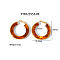 Stylish 304 Stainless Steel Fever Hoop Earrings, with Thick Circle Design, Red, 43x41.5x7.5mm