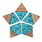 Transparent Resin & Walnut Wood Pendants, with Gold Foil, Rhombus, Dark Turquoise, 34x24x3mm, Hole: 2mm