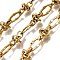 Ion Plating(IP) 304 Stainless Steel knot with Oval Link Chains, Unwelded, Real 18K Gold Plated, 14x7.5x14mm