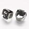 304 Stainless Steel Beads, Skull, Large Hole Beads, Antique Silver, 11.5x11.5x13.5mm, Hole: 8.5mm