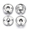 Brass Sewing Snap Button, Press Studs, Garment Buttons, Flat Round, Platinum, 17x5mm, about 6sets/card