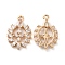 K9 Glass Pendants, with Golden Tone Brass Findings, Oval Charms, Crystal, 21.5x14.5x3mm, Hole: 1.2mm