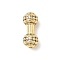 Brass Micro Pave Cubic Zirconia Beads, Dumbbel, Lead Free & Cadmium Free, Long-Lasting Plated, Real 18K Gold Plated, 15.5x6.5mm, Hole: 1.5mm