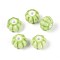 Handmade Porcelain Ceramic Beads, Bright Glazed Porcelain, Pumpkin, Green Yellow, 11x11x7mm, Hole: 2mm