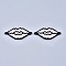 Handmade Seed Beads Links Connectors, with Elastic Thread, Loom Pattern, Lip, White, 19x41~42x1.5mm, Hole: 2~2.5mm