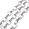 Tarnish Resistant 304 Stainless Steel Cable Chains, Unwelded, with Spool, Flat Oval, Stainless Steel Color, 17.5x11.5x2mm, about 16.40 Feet(5m)/Roll