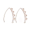 Dangle Earrings, with Natural Pearl Beads, Brass Beads, 304 Stainless Steel Earring Hooks and Copper Wire, Rose Gold, 41.5mm, Pin: 0.8mm