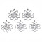 Non-Tarnish 201 Stainless Steel Pendants, Flower, Stainless Steel Color, 28x25x1.5mm, Hole: 1.4mm
