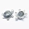 Natural Labradorite Pendant, with Alloy Findings, Tortoise, Platinum, 38x30.5x8.2mm, Hole: 3x4.5mm