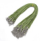 Waxed Cord Necklace Making, with Zinc Alloy Lobster Clasps, Platinum, Yellow Green, 17.8 inch~18 inch(45.5~46cm), 2mm