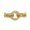 Brass Micro Pave Clear Cubic Zirconia Fold Over Clasps, Lead Free & Cadmium Free, Golden, 32mm