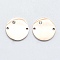316 Surgical Stainless Steel Micro Pave Clear Cubic Zirconia Links Connectors, Flat Round, Rose Gold, 15x2mm, Hole: 1mm