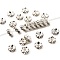 Flower Brass Crystal Rhinestone Bead Spacers, Wavy Edge, For Bracelet Necklace DIY Jewelry Making Accessories, Silver, 4x2mm, Hole: 1mm
