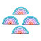 Handmade Polymer Clay Cabochons, Half Round/Semi Circle, Dark Turquoise, 21.5x41.5~43x3.5~4mm