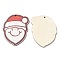 Single Face Printed Wood Big Pendants, Christmas Charms, Santa Claus, 55x45x2.5mm, Hole: 2mm