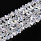 Electroplate Transparent Glass Beads Strands, Triangle, AB Color Plated, Faceted, Clear, 3~3.5x4~4.5x4~4.5mm, Hole: 0.8mm, about 121~131pcs/strand, 14.37~15.35 inch(36.5~39cm)