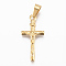 304 Stainless Steel Pendants, Cross, Golden, 29x14x3mm, Hole: 8x4mm