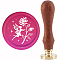 CRASPIRE Fairy Wax Seal Stamp Rose Sealing Wax Stamps Flower 30mm/1.18inch Removable Brass Head Sealing Stamp with Wooden Handle for Invitations Cards Gift Wrap