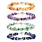 Glass & Natural Stone Chip Beaded Bracelet for Girl Women, with Brass Magnetic Clasps, Inner Diameter: 2~2-1/4 inch(5.2~5.7cm)