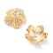 Brass Bead Caps, Cadmium Free & Nickel Free & Lead Free, 5-Petal Flower, Real 18K Gold Plated, 10.5~11x4.5mm, Hole: 1.6mm