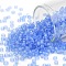 TOHO Round Seed Beads, Japanese Seed Beads, (168F) Transparent AB Frost Light Sapphire, 8/0, 3mm, Hole: 1mm, about 222pcs/bottle, 10g/bottle