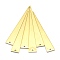 Brass Pendants, Lead Free & Cadmium Free & Nickel Free, Triangle, Real 18K Gold Plated, 51x8x1mm, Hole: 1mm