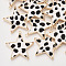 Eco-Friendly Cowhide Leather  Pendants, with Golden Plated Alloy Cabochon Settings, Star with Leopard Print Pattern, White, 36.5x35x2~3mm, Hole: 1.8mm