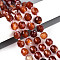 Natural Agate(Dyed & Heated) Beads Strands, Energy Prism Cut Double Terminated Point Beads, Faceted Bicone, with Seed Beads, Chocolate, 9~10x9mm, Hole: 1mm, about 30~31pcs/strand, 14.17~14.57''(36~37cm)