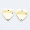 316 Surgical Stainless Steel Micro Pave Cubic Zirconia Links connectors, Heart, Clear, Golden, 15x15x2mm, Hole: 1mm