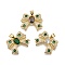 Brass Micro Pave Cubic Zirconia Pendants, Bowknot, Rack Plating, Long-Lasting Plated, Lead Free & Cadmium Free, Real 18K Gold Plated, Mixed Color, 16x21x3.5mm, Hole: 4x3mm