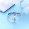 My Story Isn't Over Yet S925 Sterling Silver Cuff Rings, Heart & Teardrop, Silver, Inner Diameter: 15~20mm