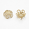 Brass Bead Caps, 5-Petal, Golden, 10x4mm, Hole: 1mm