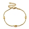 Ion Plating(IP) 304 Stainless Steel Round Snake Chain Bracelet with Oval Beaded, Golden, 6-5/8 inch(16.8cm)