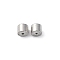 Water Plating Brass Beads, with Rubber Inside, Column, Stainless Steel Color, 5x4mm, Hole: 1mm