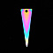 304 Stainless Steel Pendants, Laser Cut, Triangle, Rainbow Color, 25x7x1mm, Hole: 1.6mm
