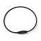 Steel Wire Bracelet Making, with Brass Clasps, Black, 6-1/8 inch(15.5cm)~6-1/4 inch(16cm)