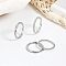 4Pcs Twist Zinc Alloy Crystal Rhinestone Finger Rings Sets, Platinum, US Size 9(18.9mm)