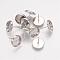 Brass Stud Earring Settings, Nickel Free, Platinum, Tray: 10mm, 12x0.8mm