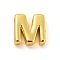 Brass Pendants, Cadmium Free & Nickel Free & Lead Free, Real 18K Gold Plated, Letter M, 8.5x8.5x3mm, Hole: 1.2mm