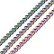PVD Vacuum Plating 304 Stainless Steel Cuban Link Chains, Unwelded, with Spool, Rainbow Color, 5x3.5x1mm, about 32.81 Feet(10m)/Roll