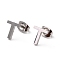 Tarnish Resistant 304 Stainless Steel Greek Alphabet Stud Earrings, Manual Polishing, Letter.T, 7~11x2~10x1.5mm, Pin: 0.8mm