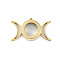 Ion Plating(IP) 304 Stainless Stee Locket Pendants, with Glass, Triple Moon Charm, Real 18K Gold Plated, 23x39.5x11mm, Hole: 2.2mm