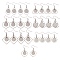 Hollow Stainless Steel Earring Hooks, with Flat Round Cabochon Settings, Stainless Steel Color, Tray: 12mm, 26pcs/box