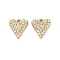 304 Stainless Steel Crystal Rhinestone Pendant, Ion Plating(IP), Heart Charms, Real 18K Gold Plated, 13x11.5x3mm, Hole: 0.8mm