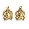 Brass Micro Pave Cubic Zirconia Pendants, Long-Lasting Plated, with Jump Rings, Horse, Golden, 18.5x14.5x3.5mm, Hole: 3mm