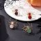4Pcs 4 Styles Natural Gemstone Beaded Finger Rings, Spider, with Golden Eco-Friendly Copper Wire, Inner Diameter: 18mm, 1pc/style
