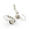 Tarnish Resistant Flat Round Tray Smooth Surface 304 Stainless Steel Leverback Earring Findings, Stainless Steel Color, Tray: 6mm, 19x8mm, Pin: 0.8mm